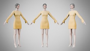 Dress 51 Caramel 3D model