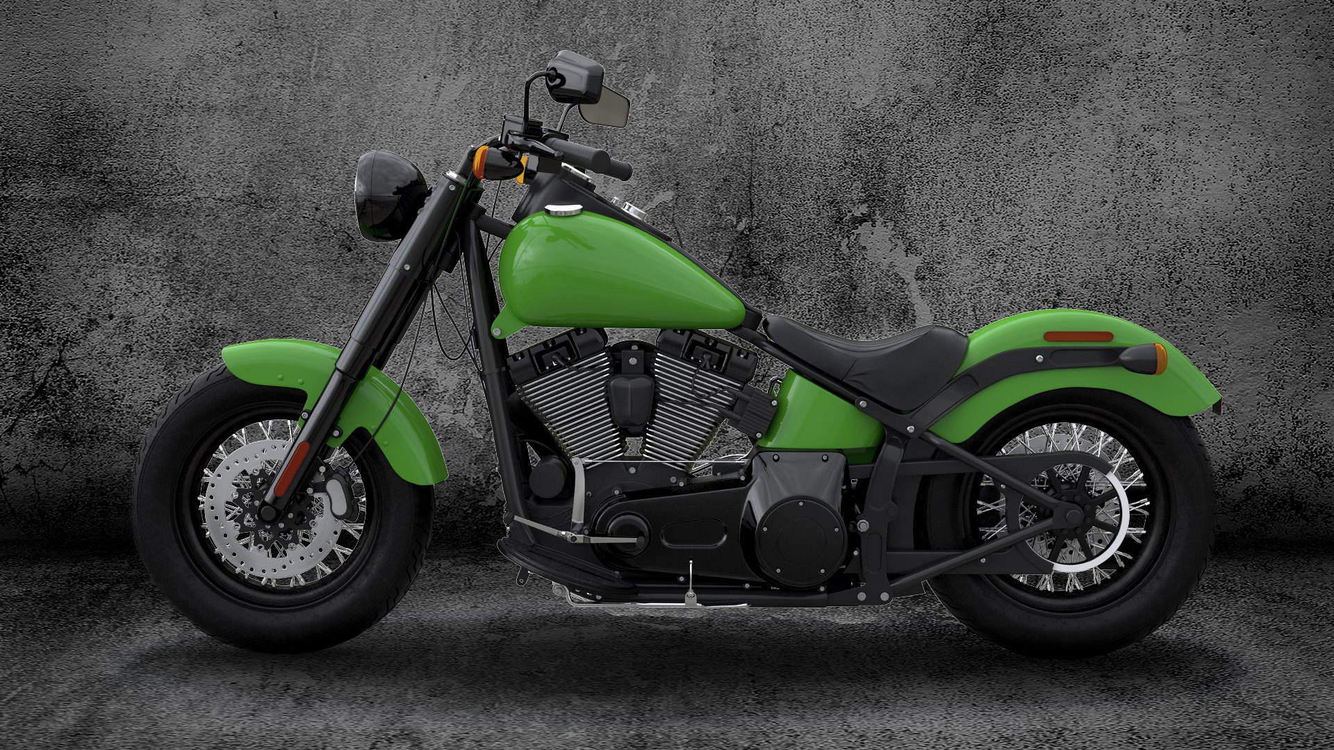Classic Motorcycle 3D model preview