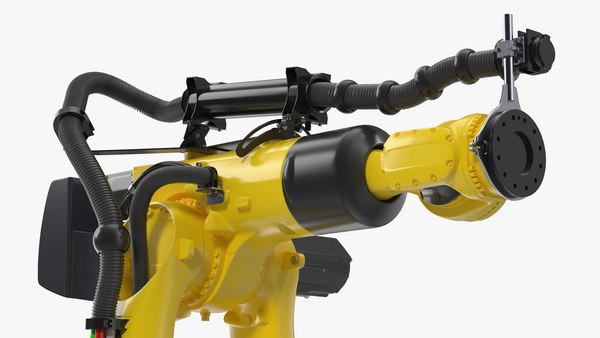 modelo 3d Brazo robótico amarillo sobre rieles - TurboSquid 2300577