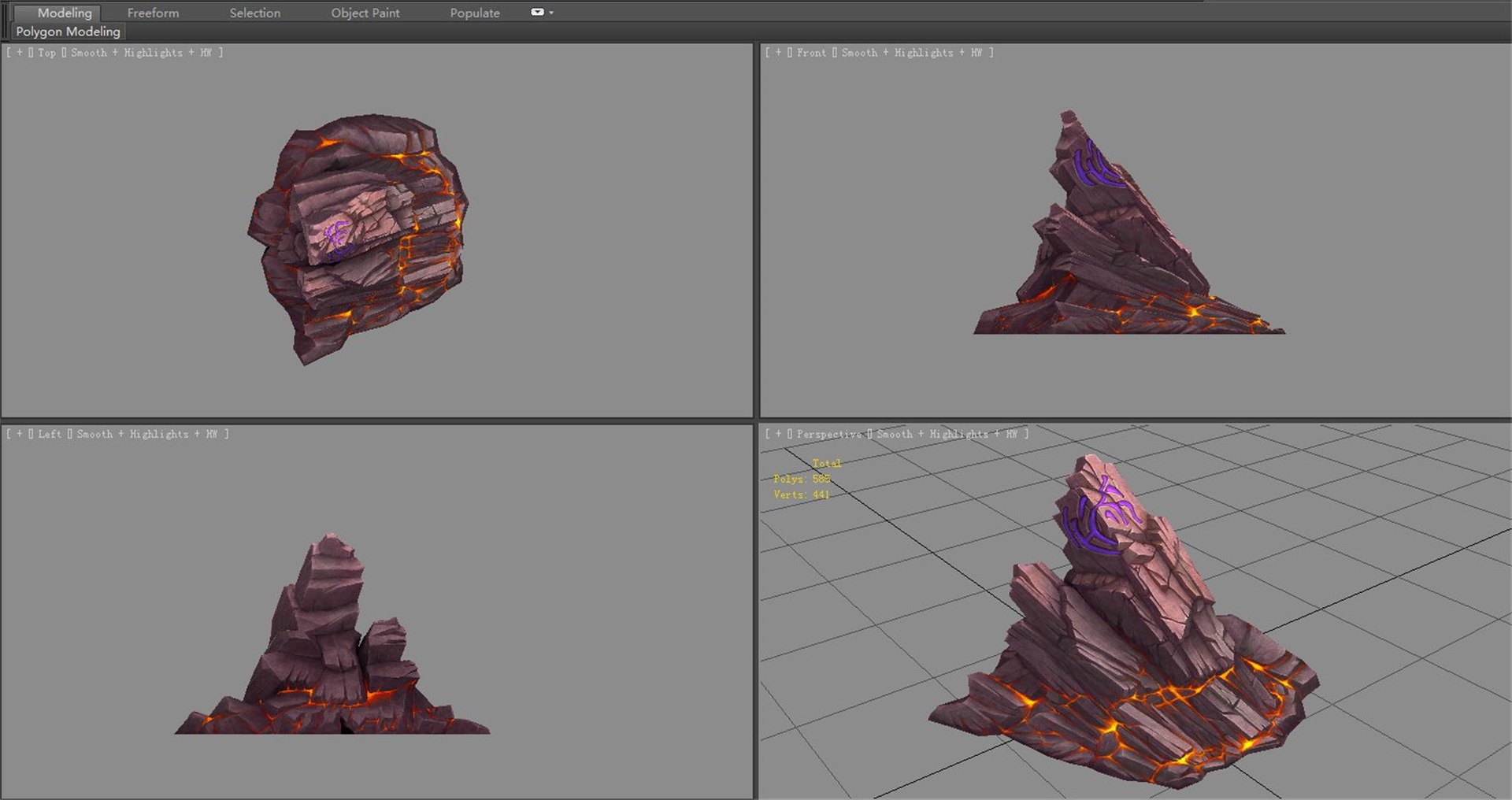 Magic Rune Stone - Magma Stone - Volcanic Rock 3D Model - TurboSquid ...