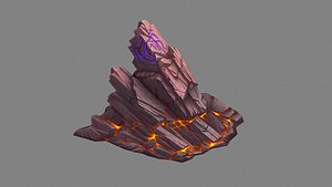 Magic Rune Stone - Magma stone - volcanic rock 3D model