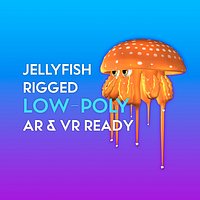 3D Cartoon Jelly-Fish LOW-POLY RIGGED