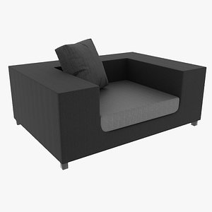 3D Modern Fabric Armchair