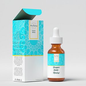 3D Dropper Bottle Mockup 07 model
