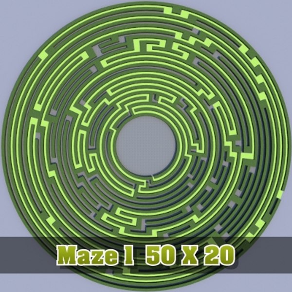 3d Model Of 25x25 Rectangular Maze
