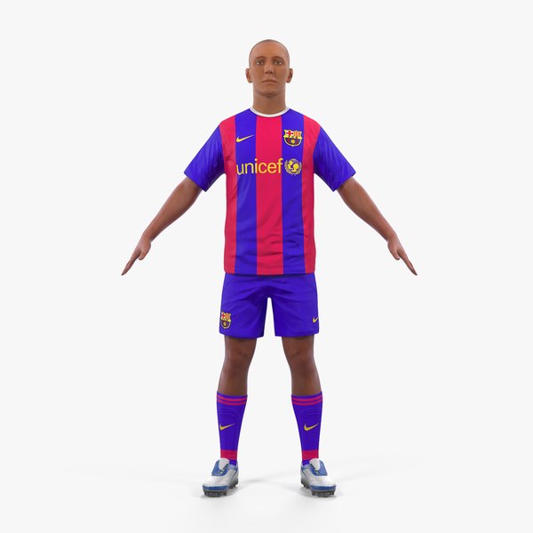 soccer football player barcelona 3D model