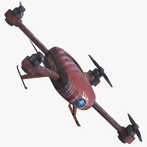 3D Sci fi Quadcopter Drone PBR model