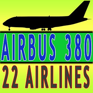 22 Airlines Textures for Airbus 3D Model V2