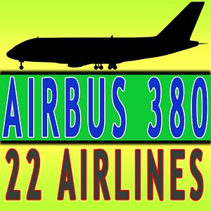 22 Airlines Textures for Airbus 3D Model V2
