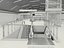 3D-Modell einer modernen U-Bahn-Stationshalle