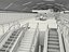 3D-Modell einer modernen U-Bahn-Stationshalle