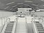 3D-Modell einer modernen U-Bahn-Stationshalle