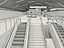 3D-Modell einer modernen U-Bahn-Stationshalle