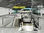 3D-Modell einer modernen U-Bahn-Stationshalle