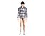 Mens shirt with check and solid fabric