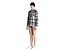 Mens shirt with check and solid fabric