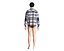 Mens shirt with check and solid fabric