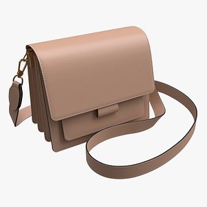 3D Women Shoulder Bag Light Brown Leather
