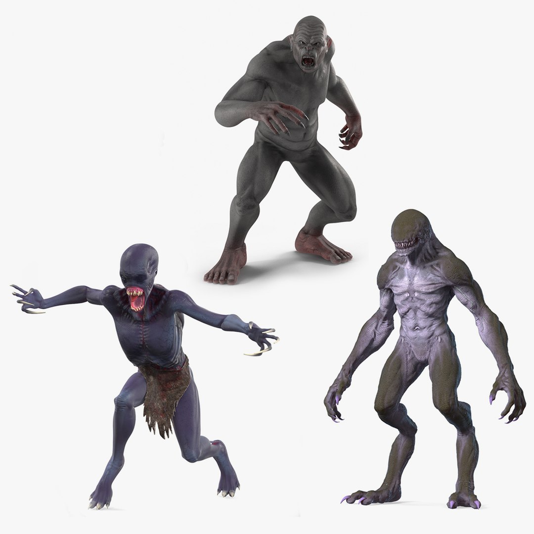 Monster Beasts Rigged Collection 2 3D model preview