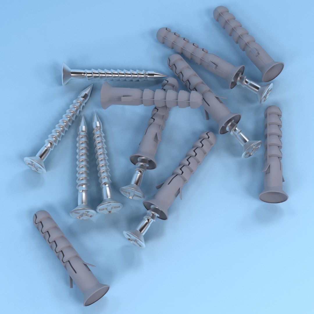3d model of screw dowel