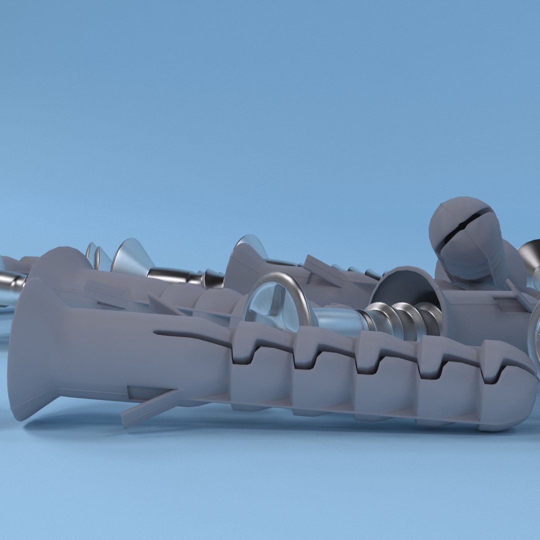 3d model of screw dowel