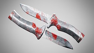 3D model Knife 7 Iron FT With Blood