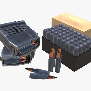 3D 9x39 Ammo Pack Low-poly 3D model