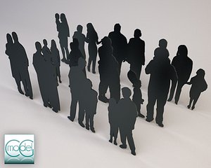 3d model of silhouette people