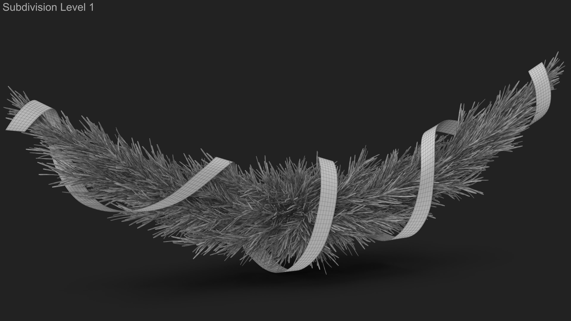 Christmas Garland v 3 with Gold Ribbon 3D model TurboSquid 2002979