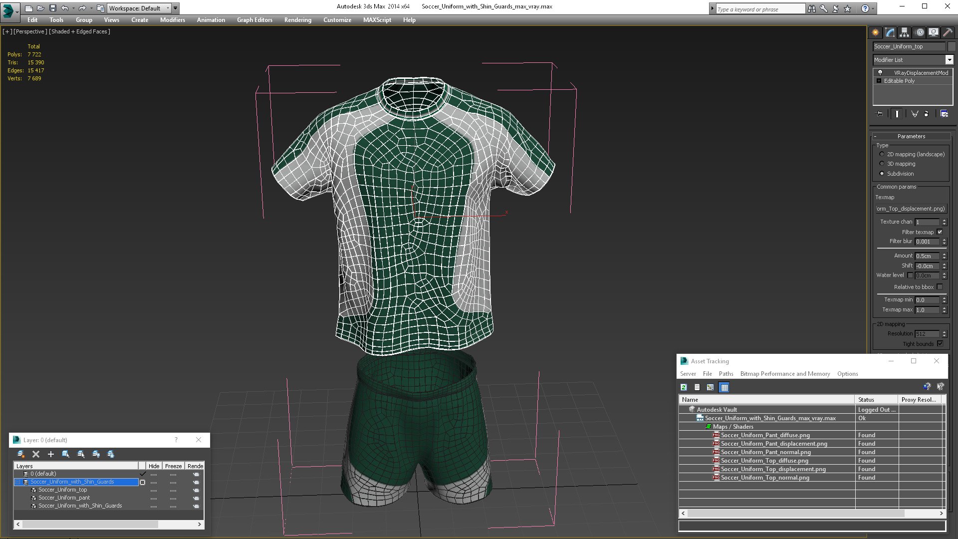 3D Soccer Uniform With Shin Guards - TurboSquid 2245880