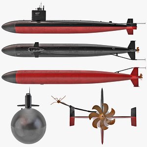 uss sturgeon submarine 3d model