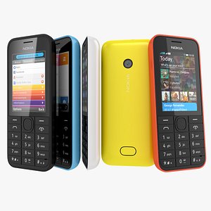 nokia 208 207 phone 3d model