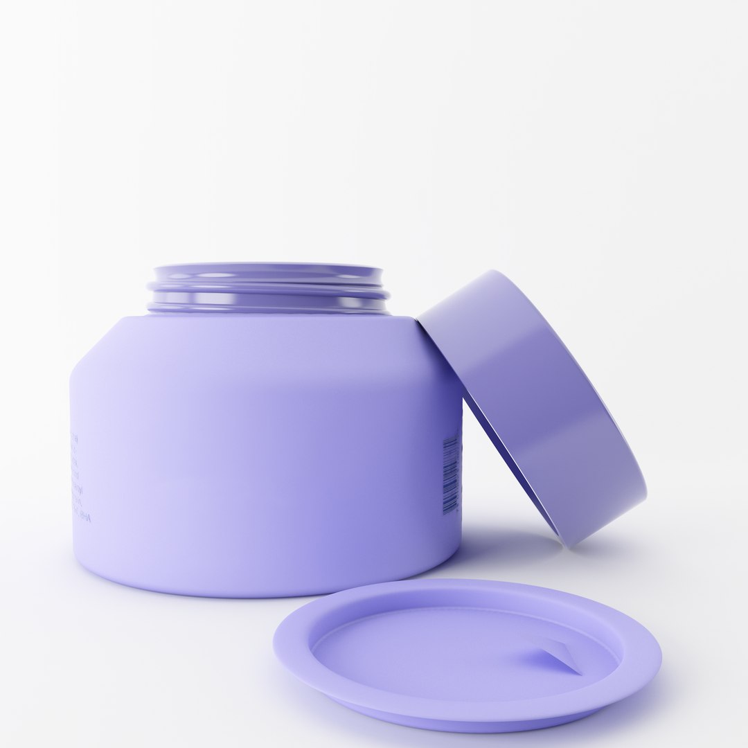 3D Purple Jar With White Moisturising Cream- 3D Model- FBX - TurboSquid ...