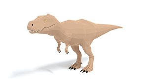 3D model Low Poly Cartoon Tyrannosaurus T-Rex Dinosaur