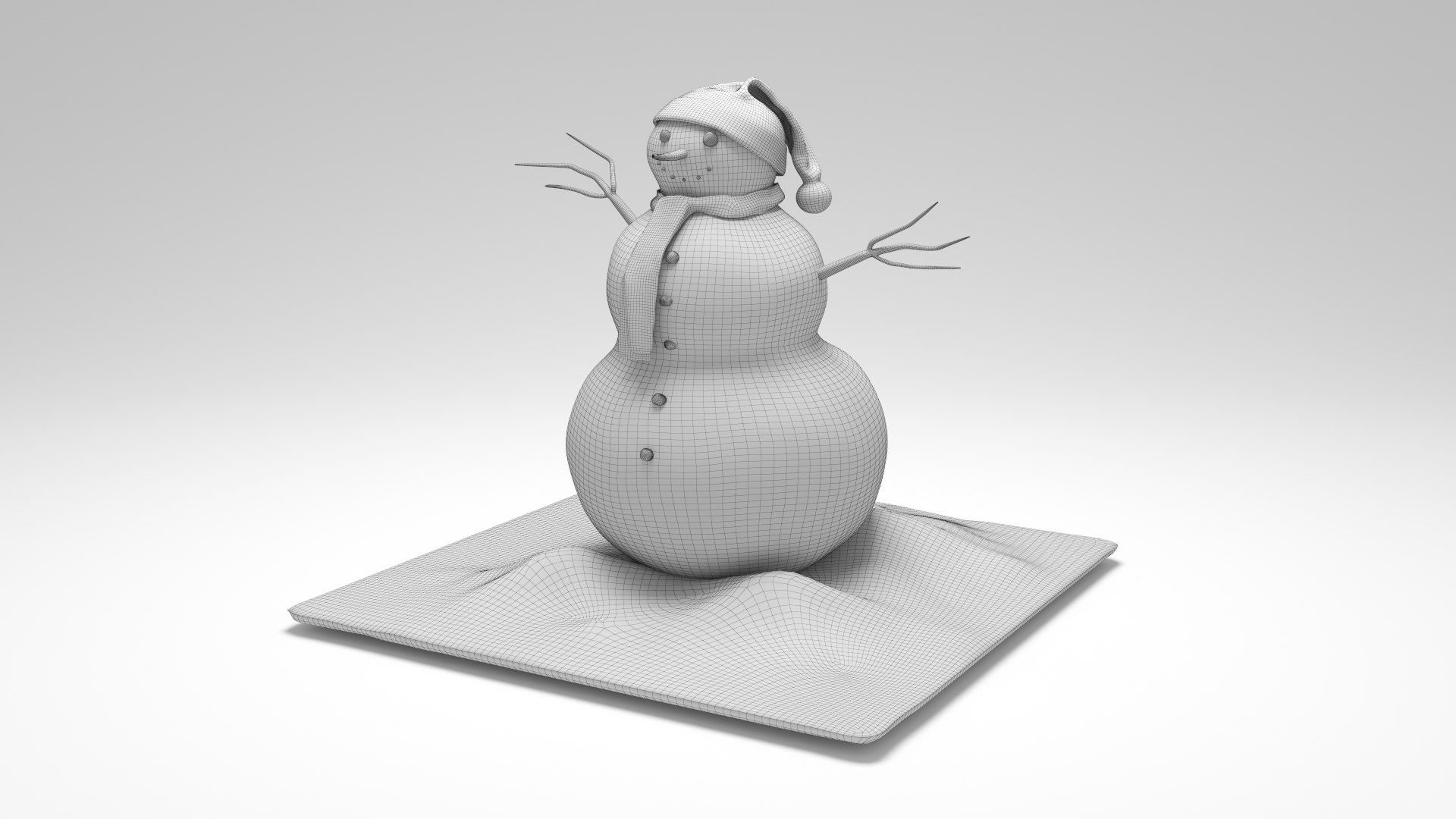 3D Snowman Snow Man - TurboSquid 1235956