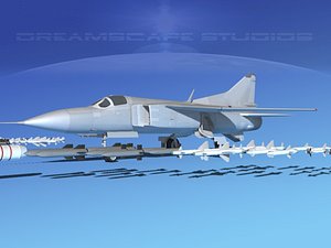 3d dxf mig-23 flogger b fighter