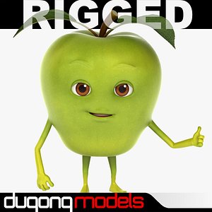 dugm07 rigged cartoon apple 3d max