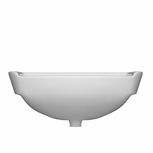 3D wall hung half wash basin model