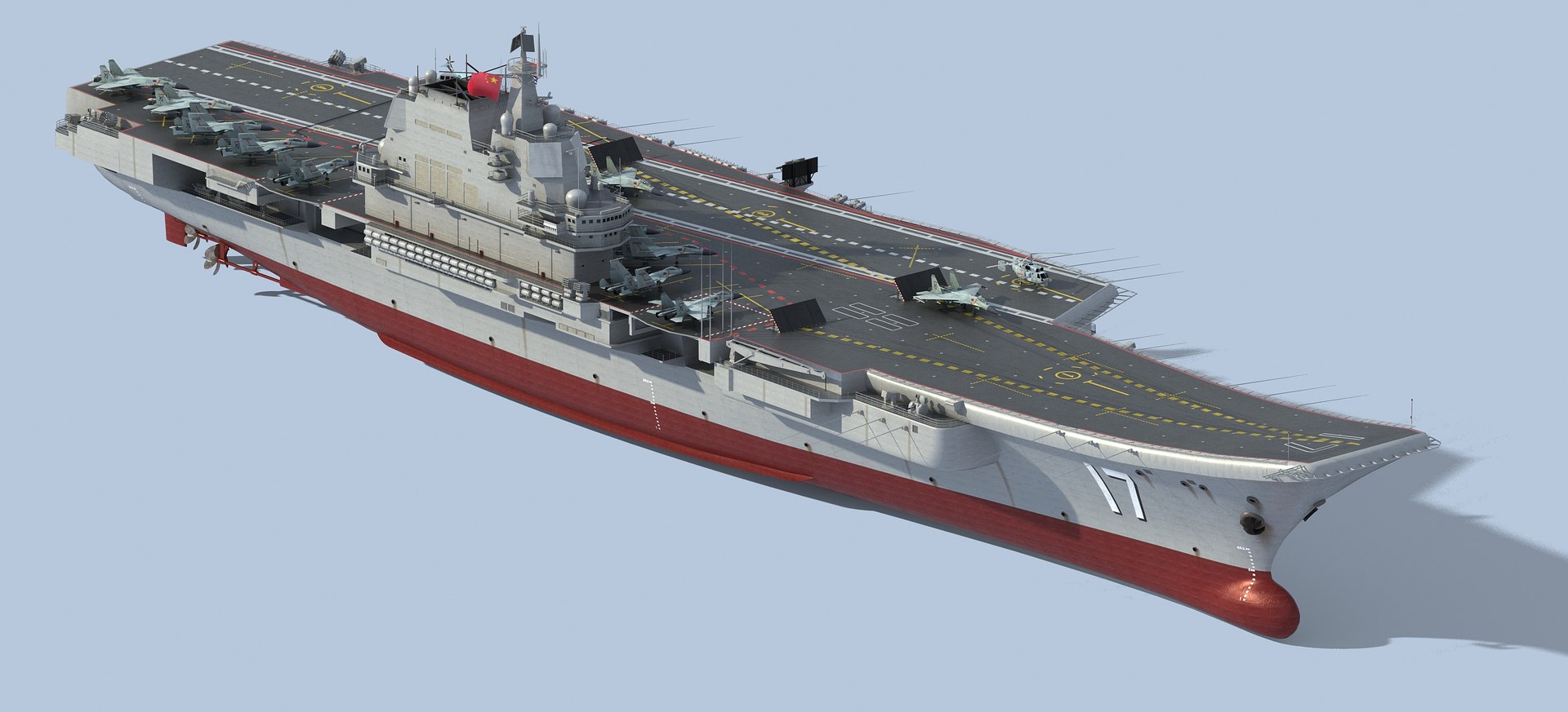 3D Model Chinese Aircraft Carrier CV-17 Shandong - TurboSquid 2001219