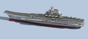 3D model Chinese aircraft carrier CV-17 Shandong