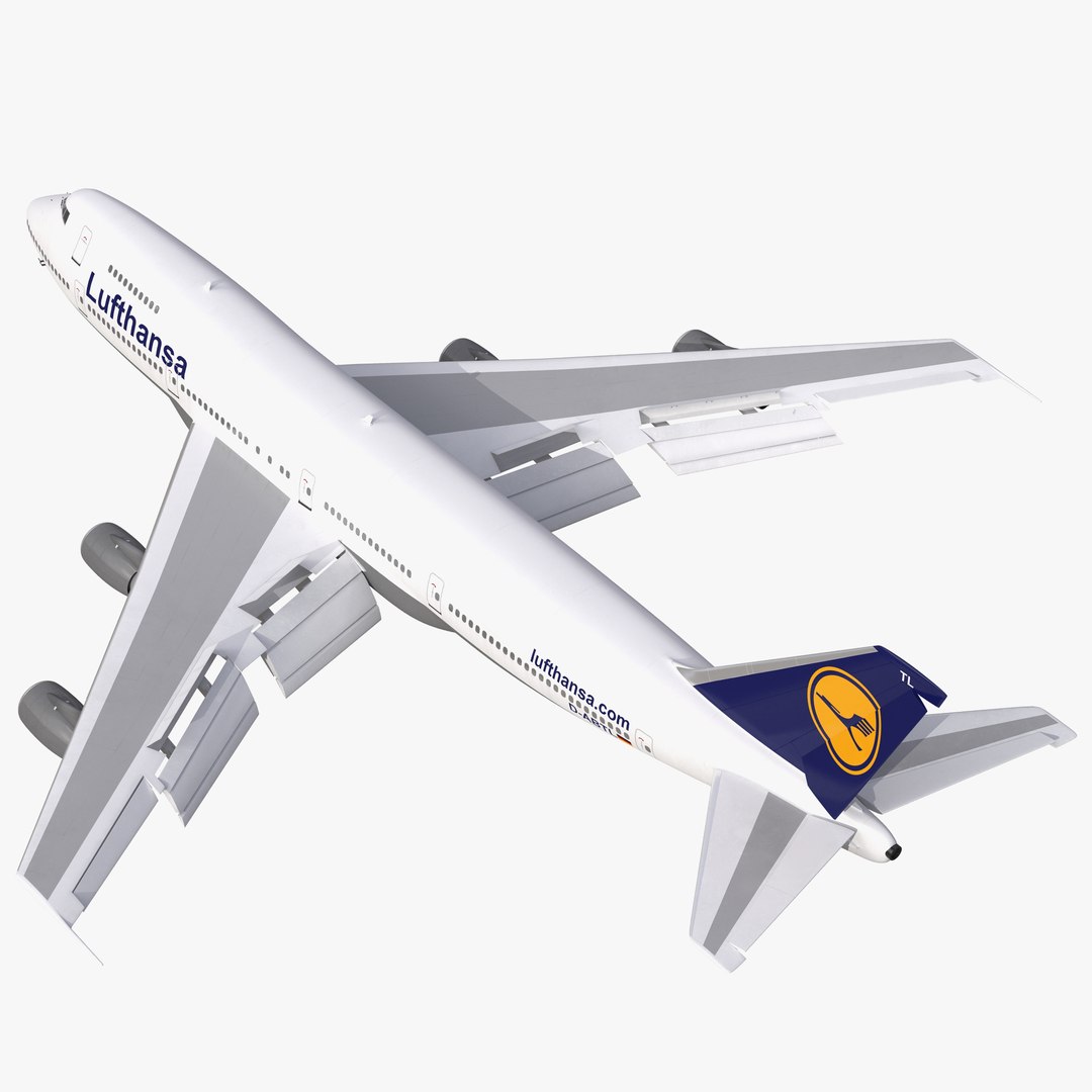Boeing 747-200B Lufthansa Rigged 3D Model 3D model preview