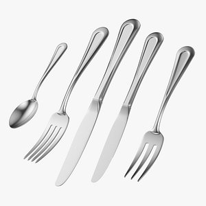 Classic Cutlery Set 5 Pieces COLLECTION 3D model