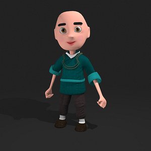 cartoon monk 3D
