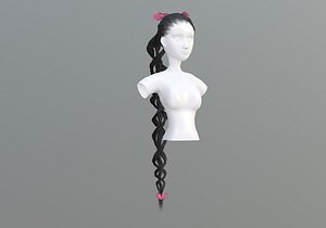 Cute Ponytail Hairstyle 3D model
