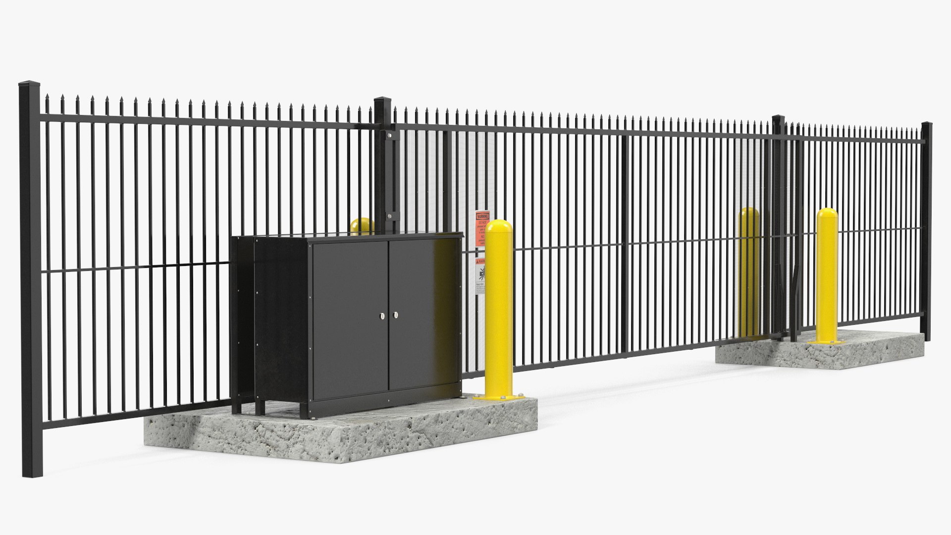 Industrial Vertical Gate Black 3D model preview