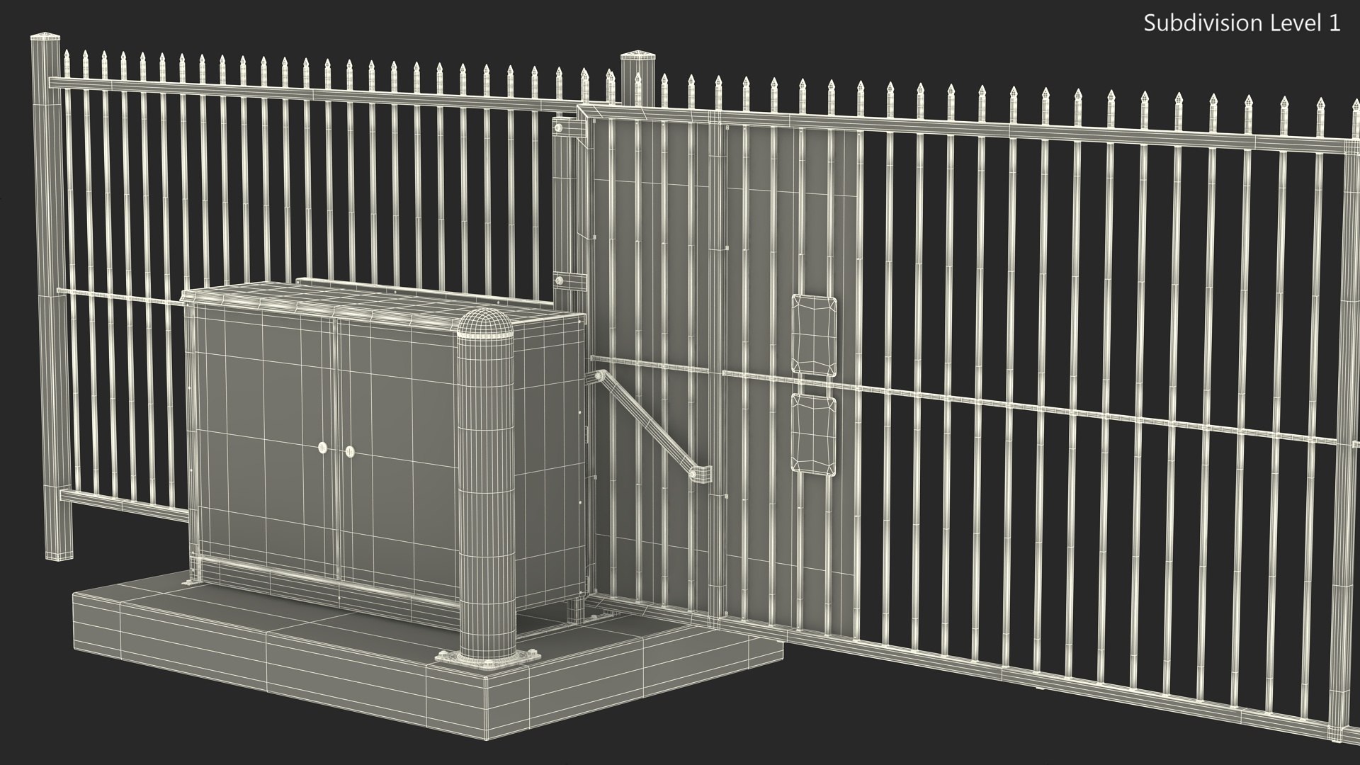 3D Industrial Vertical Gate Black - TurboSquid 2202976