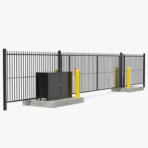 3D Industrial Vertical Gate Black