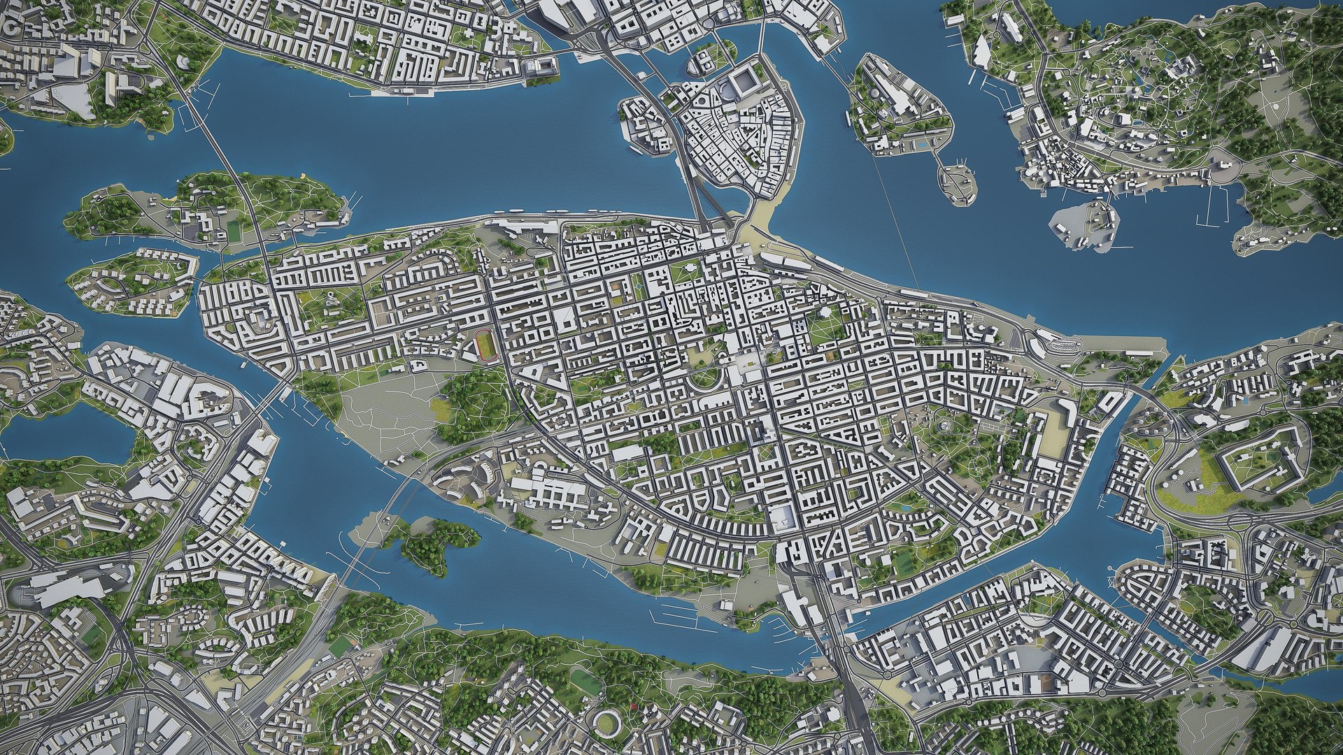 Stockholm Area Urban 3D Model - TurboSquid 1334524