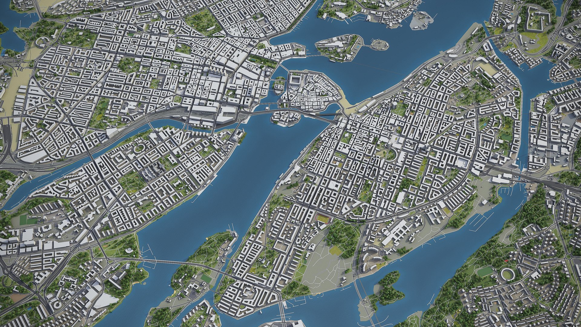 Stockholm Area Urban 3D Model - TurboSquid 1334524