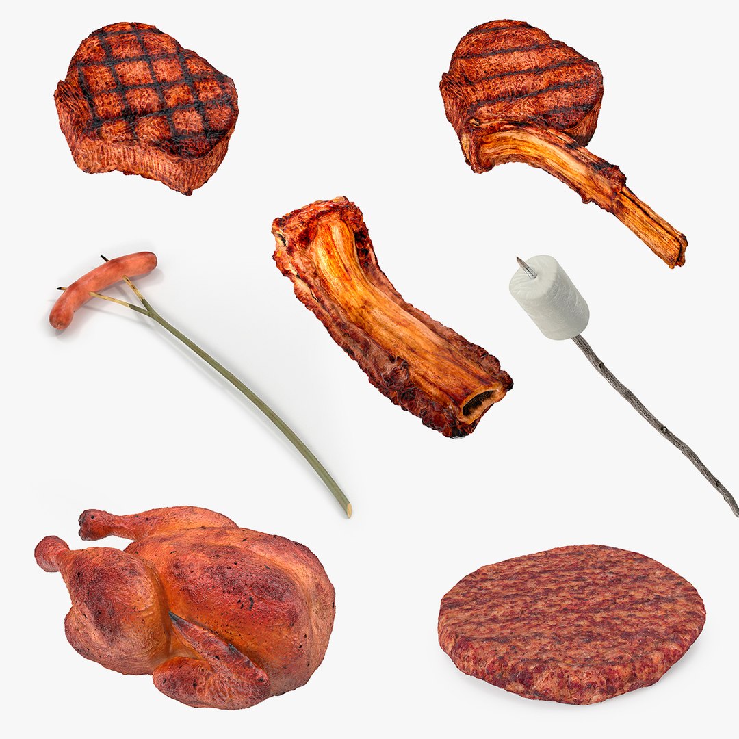 Grilled and Camping Food Collection 3 3D model preview